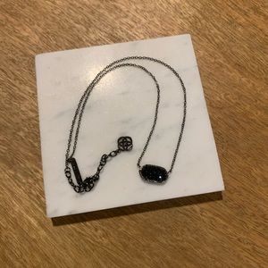 Kendra Scott Black Druzy Pendant Necklace